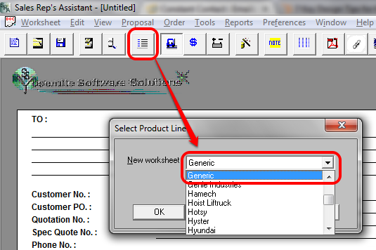 generic worksheet selection