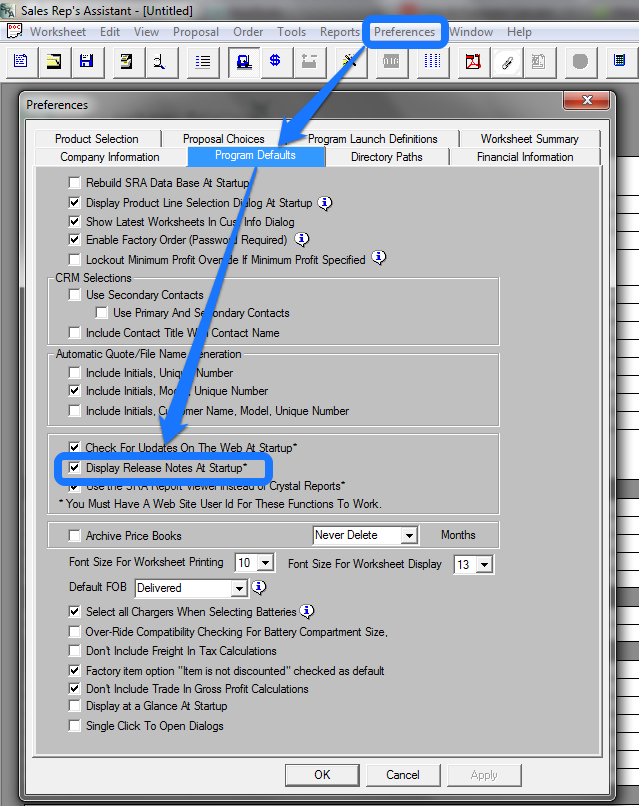 Display Release notes at startup